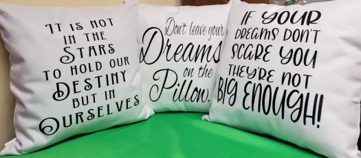 Décor pillows with quotes